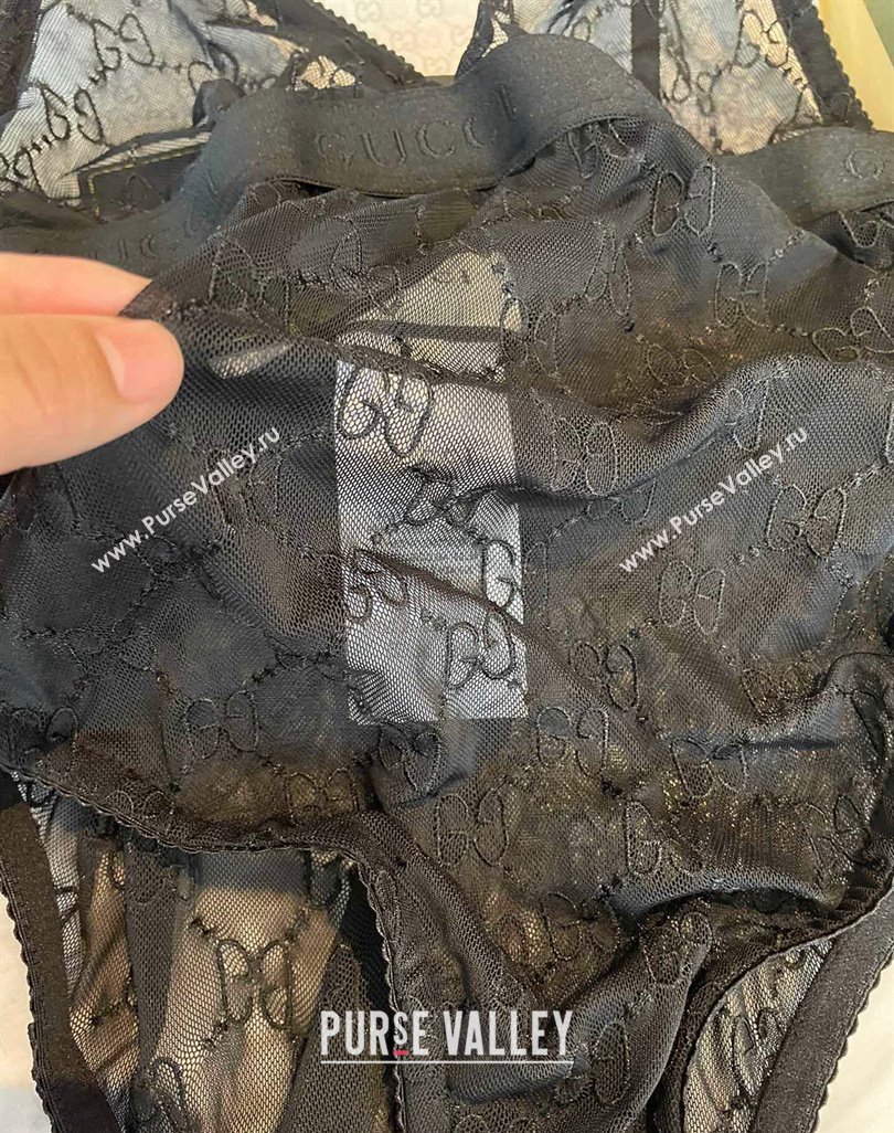 Gucci GG Mesh Swimwear Black 2024 CH0401 (A-240401070)