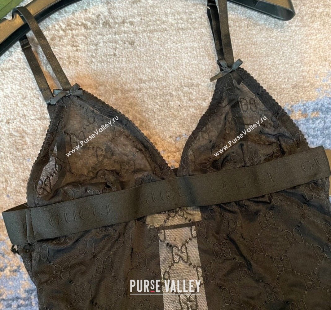 Gucci GG Mesh Swimwear Black 2024 CH0401 (A-240401070)