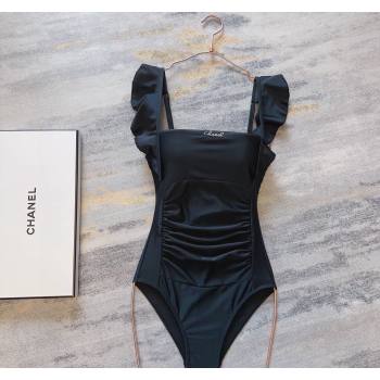 Chanel Ruffled Swimwear Black 2024 CH0401 (A-240401094)