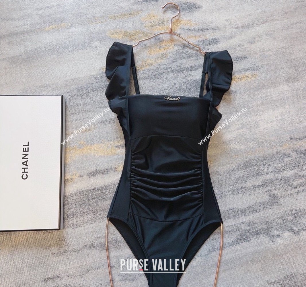 Chanel Ruffled Swimwear Black 2024 CH0401 (A-240401094)