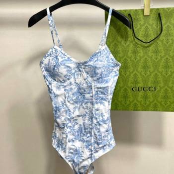 Gucci Print Swimwear Light Blue 2024 CH0401 (A-240401115)