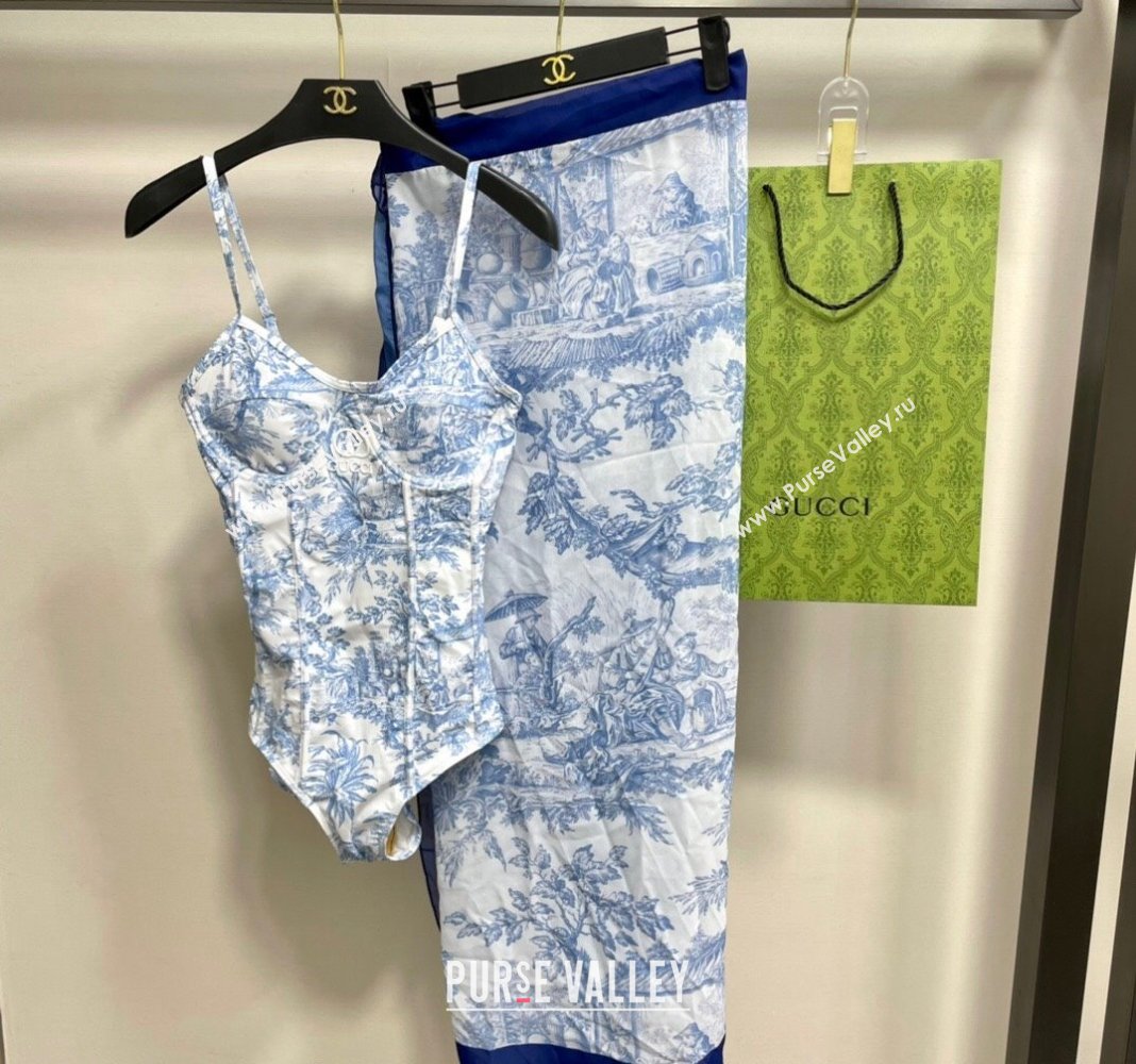 Gucci Print Swimwear Light Blue 2024 CH0401 (A-240401115)
