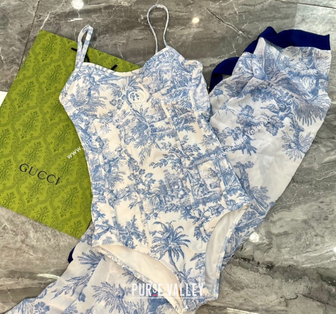 Gucci Print Swimwear Light Blue 2024 CH0401 (A-240401115)