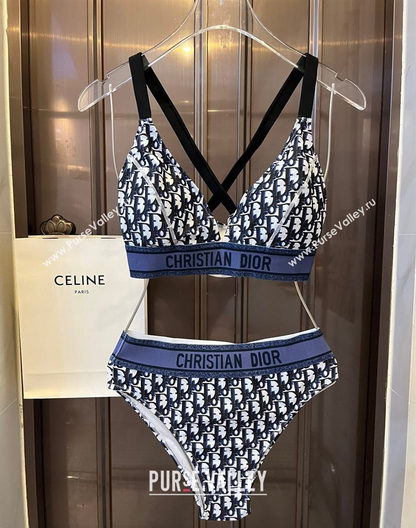 Dior Oblique Swimwear Dark Blue 2024 061802 (XMN-240618088)