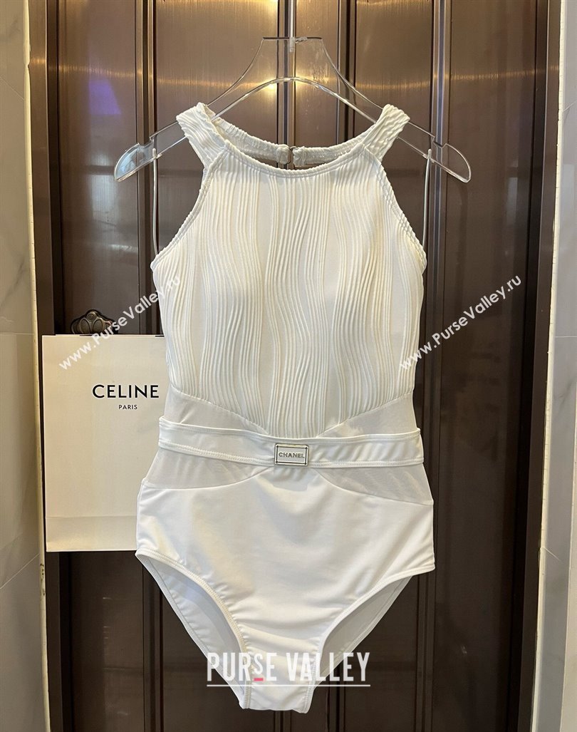 Chanel Pleated Swimwear White 2024 0618 (XMN-240618099)