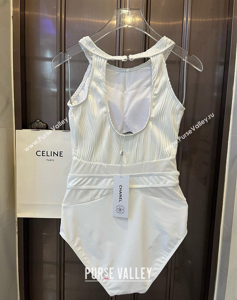 Chanel Pleated Swimwear White 2024 0618 (XMN-240618099)