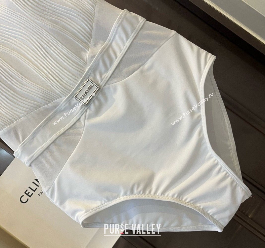 Chanel Pleated Swimwear White 2024 0618 (XMN-240618099)