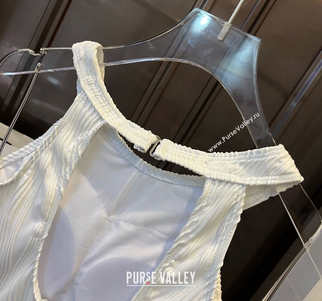 Chanel Pleated Swimwear White 2024 0618 (XMN-240618099)