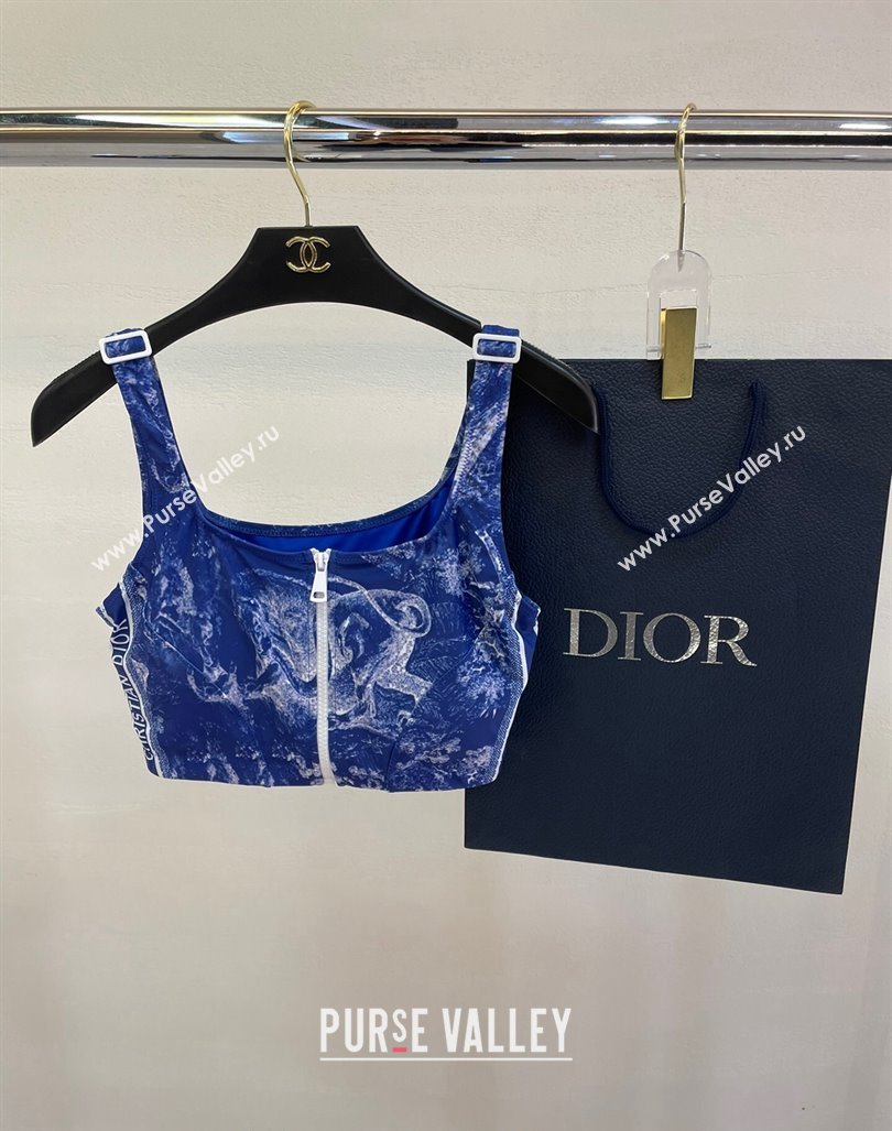 Dior Zipped Swimwear Blue Print 2024 061802 (A-240618092)