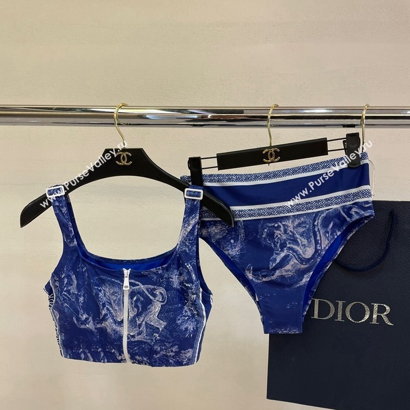 Dior Zipped Swimwear Blue Print 2024 061802 (A-240618092)