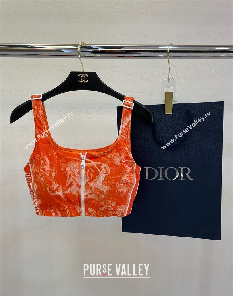 Dior Zipped Swimwear Orange Print 2024 061802 (A-240618097)