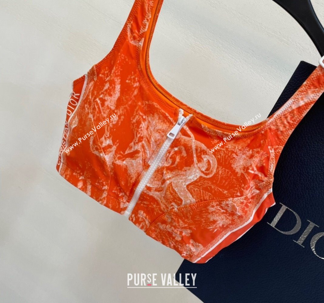 Dior Zipped Swimwear Orange Print 2024 061802 (A-240618097)