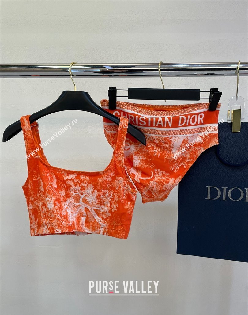 Dior Zipped Swimwear Orange Print 2024 061802 (A-240618097)