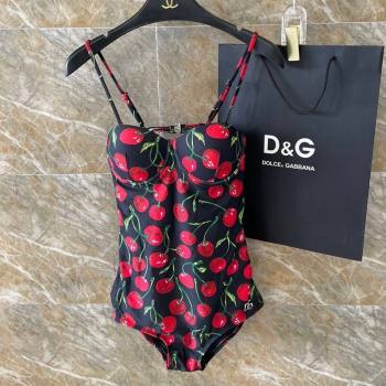 Dolce Gabbana DG Cherry Print Swimwear Red/Black 2024 0618 (A-240618105)