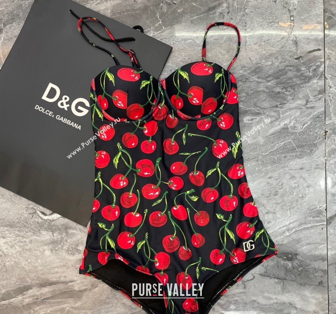 Dolce Gabbana DG Cherry Print Swimwear Red/Black 2024 0618 (A-240618105)