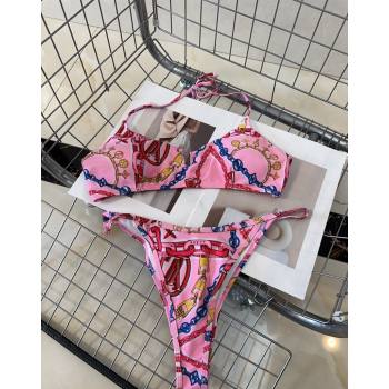 Louis Vuitton Two Pieces Printed Swimwear Dark Pink 2024 0618 (A-240618066)