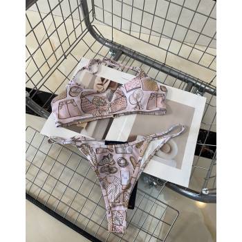 Louis Vuitton Two Pieces Printed Swimwear Light Pink 2024 0618 (A-240618069)