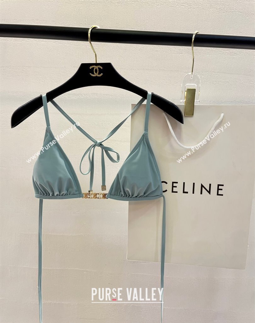 Celine Swimwear with Logo Chain Light Blue 2024 0618 (A-240618108)