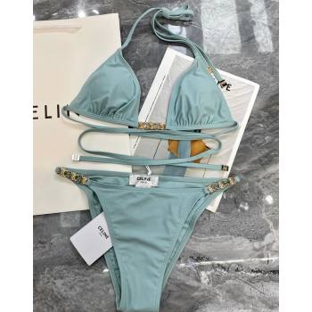 Celine Swimwear with Logo Chain Light Blue 2024 0618 (A-240618108)