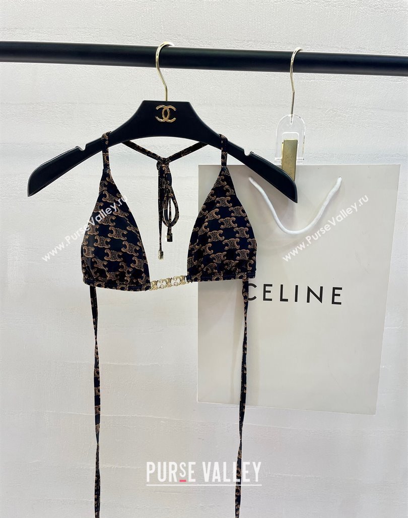 Celine Swimwear with Logo Chain Brown 2024 0618 (A-240618109)