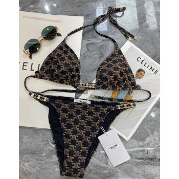 Celine Swimwear with Logo Chain Brown 2024 0618 (A-240618109)