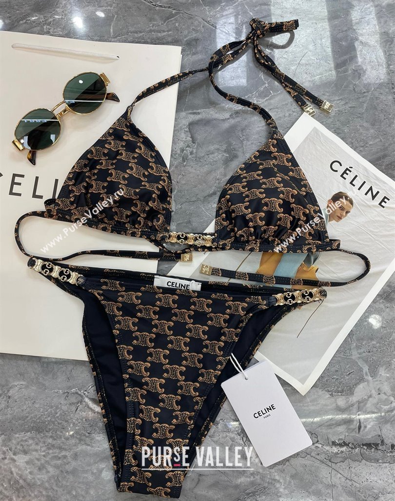 Celine Swimwear with Logo Chain Brown 2024 0618 (A-240618109)