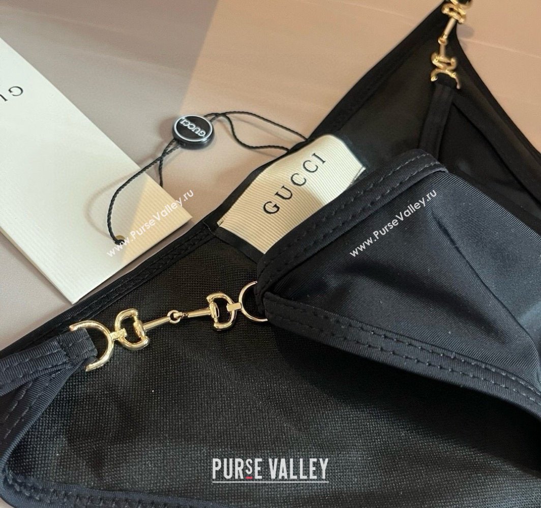 Gucci Two-Pieces Swimwear with Horsebit Black 2025 0313 (WM-250313068)