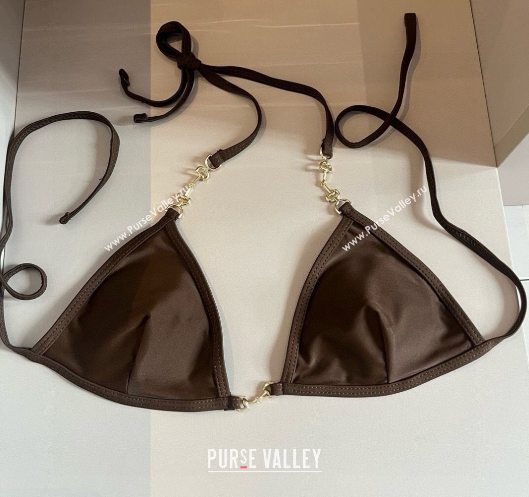 Gucci Two-Pieces Swimwear with Horsebit Brown 2025 0313 (WM-250313069)