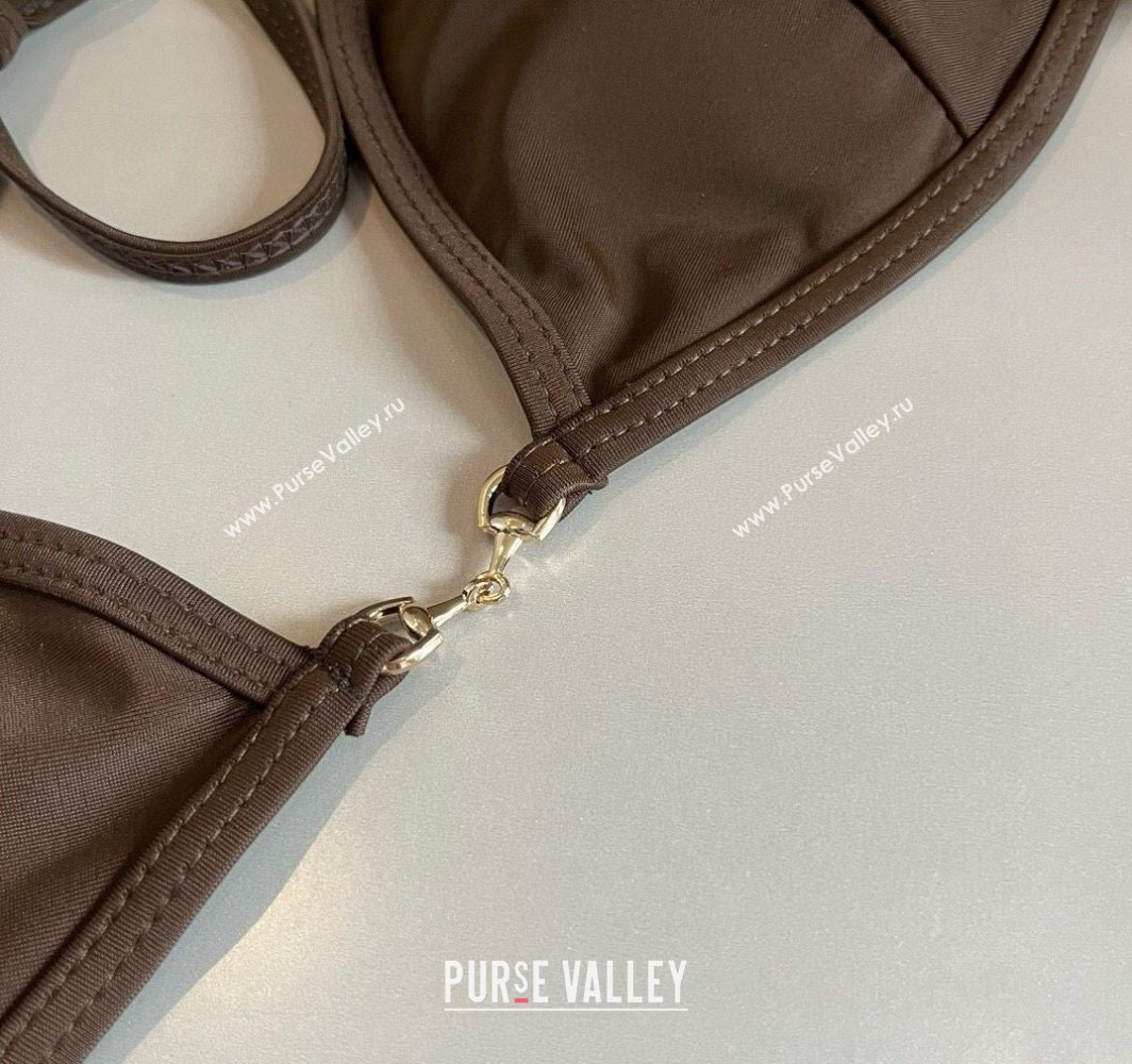 Gucci Two-Pieces Swimwear with Horsebit Brown 2025 0313 (WM-250313069)