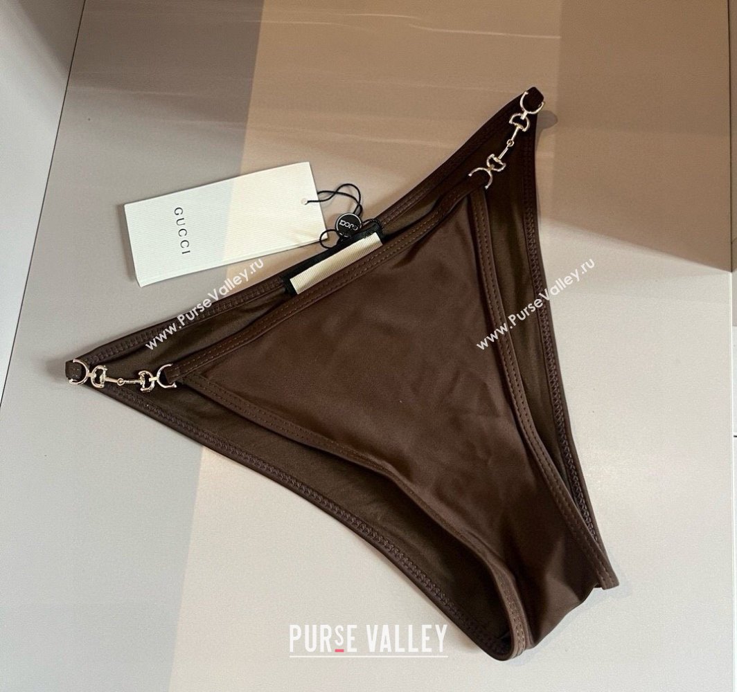 Gucci Two-Pieces Swimwear with Horsebit Brown 2025 0313 (WM-250313069)