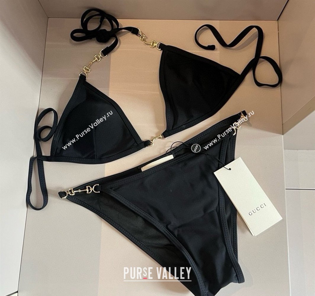 Gucci Two-Pieces Swimwear with Horsebit Black 2025 0313 (WM-250313068)