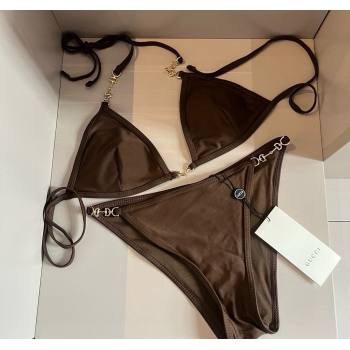 Gucci Two-Pieces Swimwear with Horsebit Brown 2025 0313 (WM-250313069)