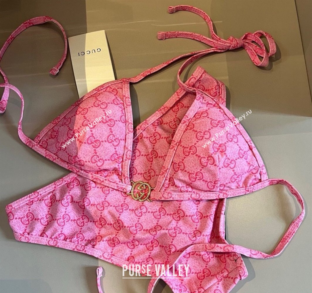 Gucci Two-Pieces Swimwear with Interlocking G Pink 2025 0313 (WM-250313071)