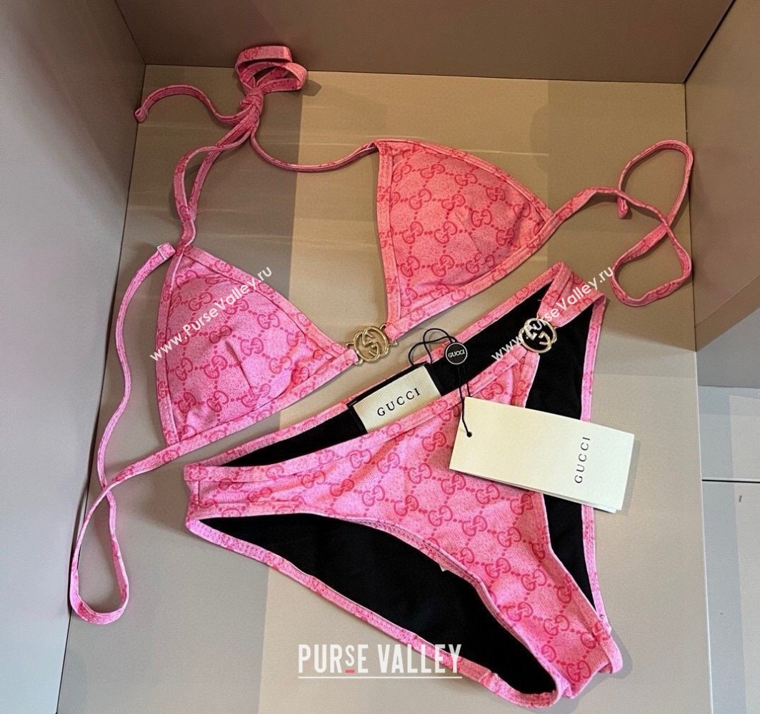 Gucci Two-Pieces Swimwear with Interlocking G Pink 2025 0313 (WM-250313071)