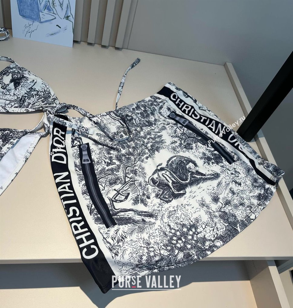 Dior Two-Pieces Swimwear and Skirt Set White 2025 (WM-250313060)