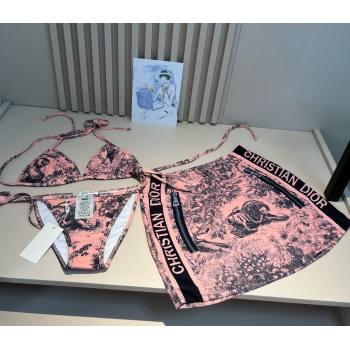 Dior Two-Pieces Swimwear and Skirt Set Pink 2025 (WM-250313061)