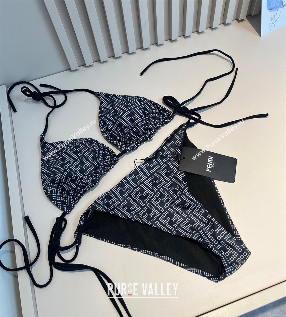 Fendi Dotted Logo Two-Pieces Swimwear Black 2025 (WM-250313019)