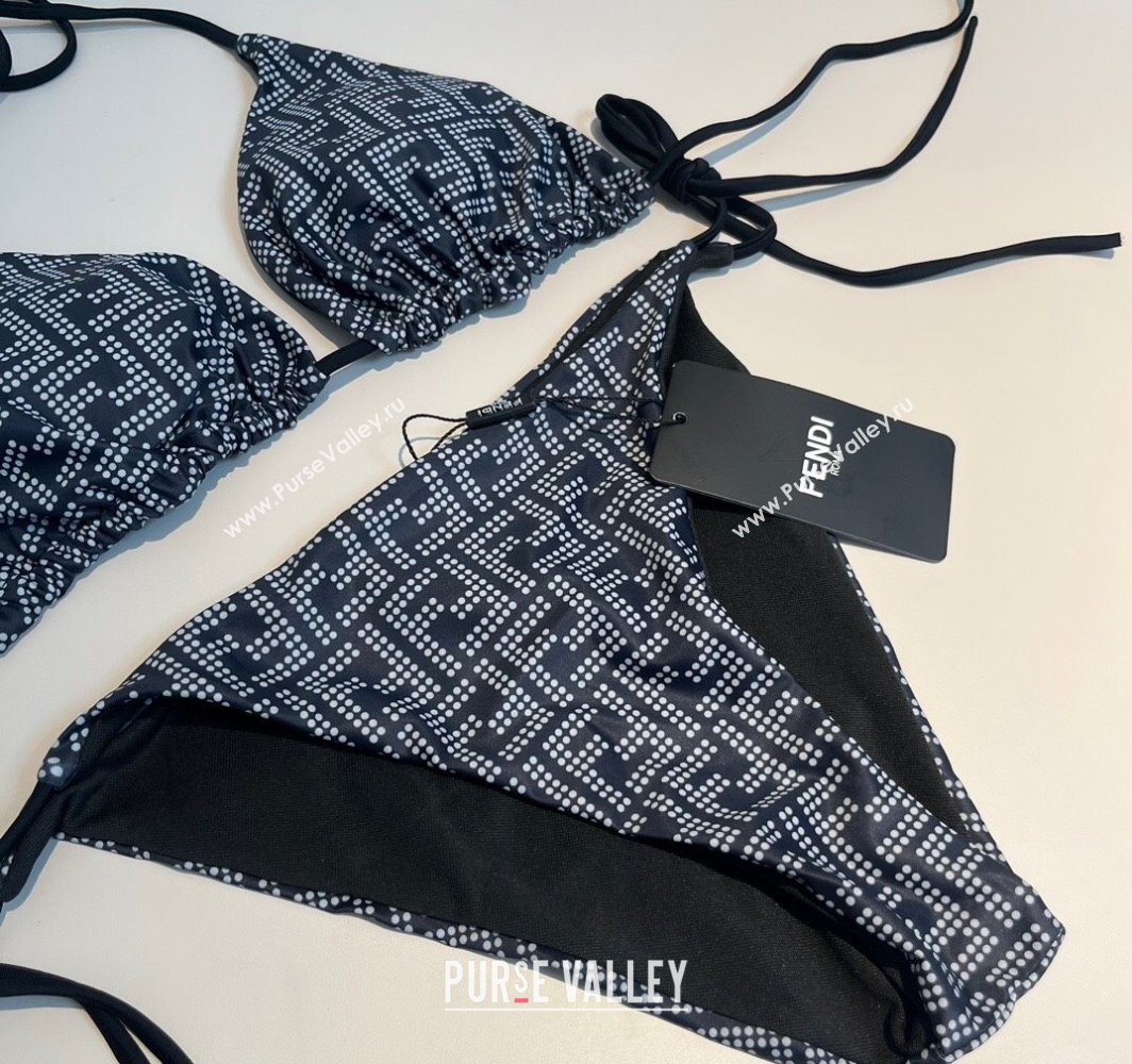 Fendi Dotted Logo Two-Pieces Swimwear Black 2025 (WM-250313019)