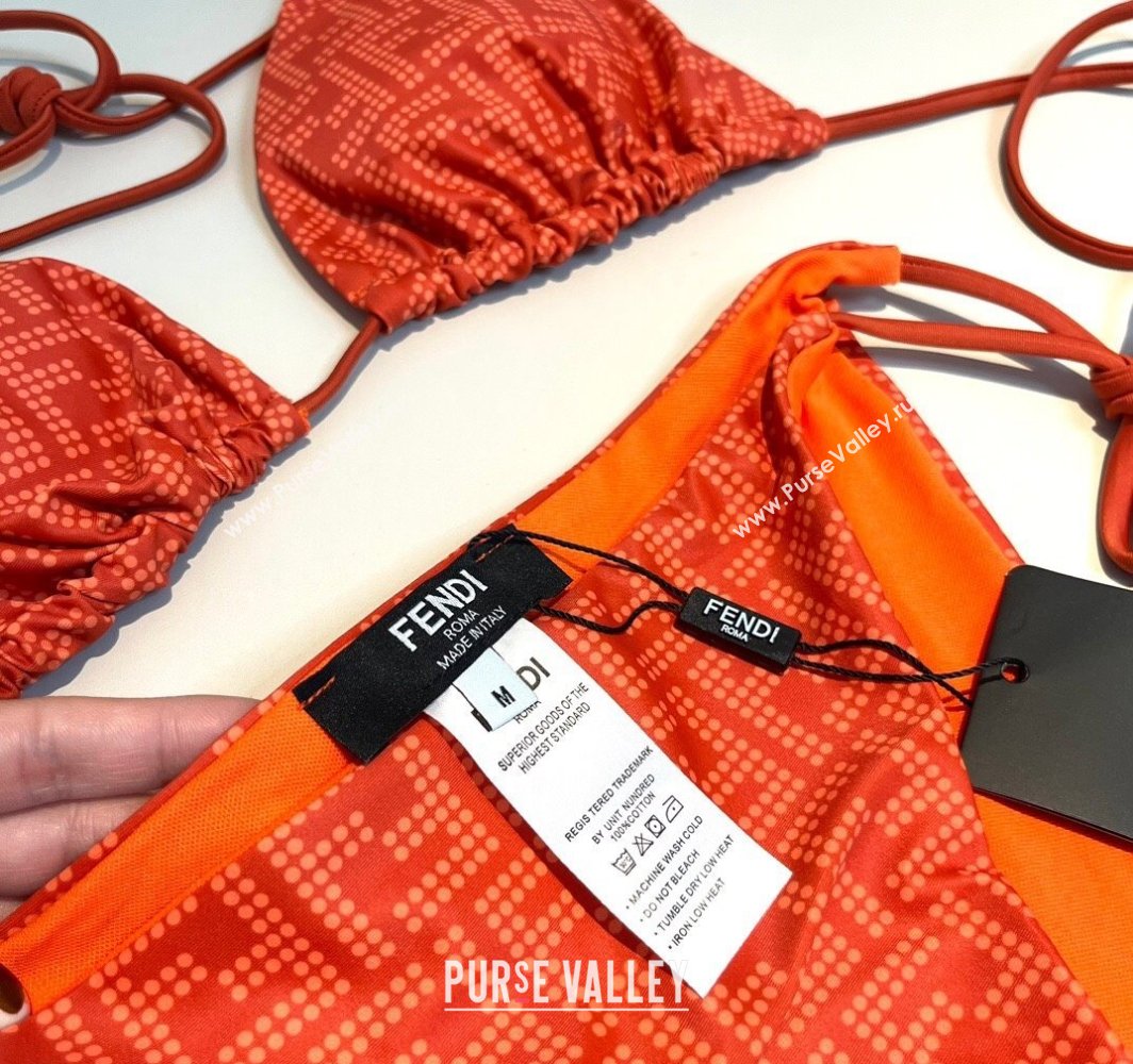 Fendi Dotted Logo Two-Pieces Swimwear Orange 2025 (WM-250313020)