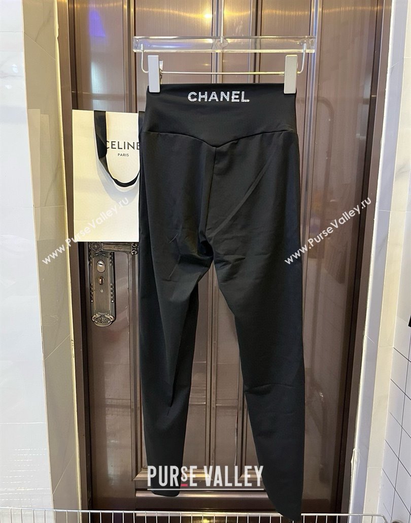 Chanel Yoga Activewear Set with Strass Black 2025 0314 (WM-250314001)