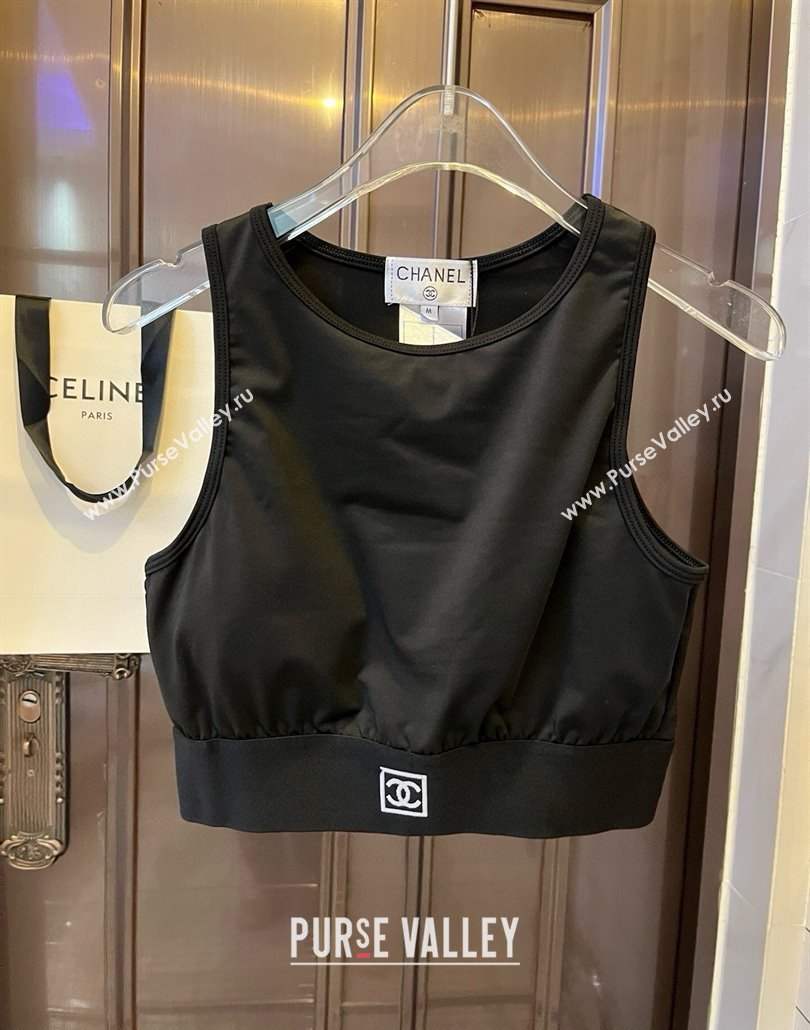 Chanel Yoga Activewear Set with Strass Black 2025 0314 (WM-250314001)