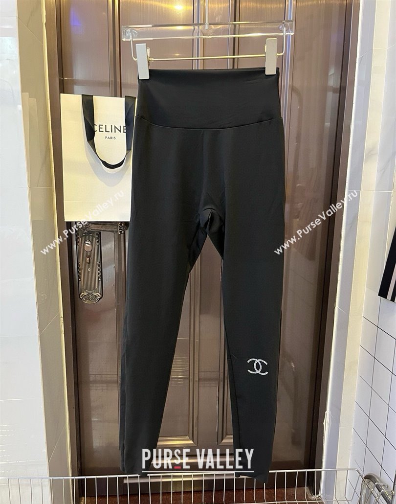 Chanel Yoga Activewear Set with Strass Black 2025 0314 (WM-250314001)
