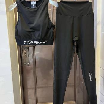 Saint Laurent Yoga Activewear Set with Strass Black 2025 0314 (WM-250314002)
