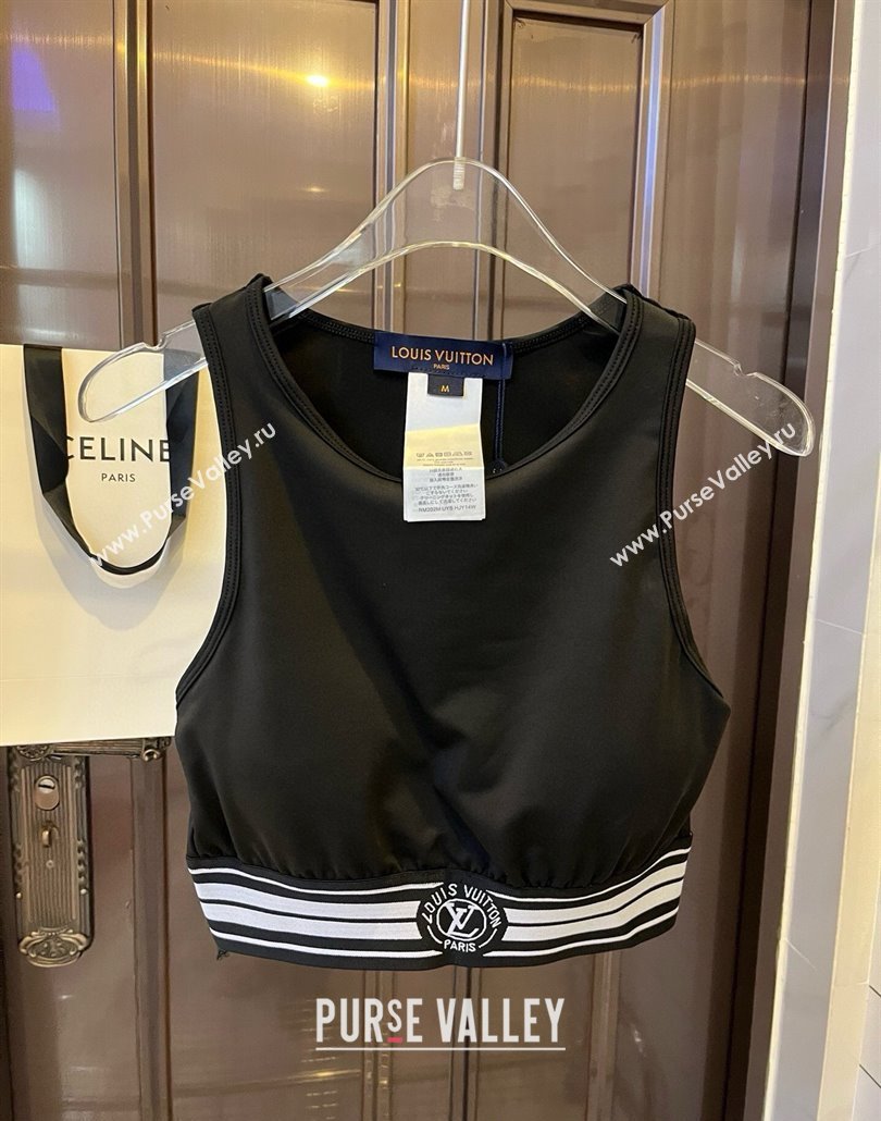 Louis Vuitton Yoga Activewear Set with Strass Black 2025 0314 (WM-250314003)