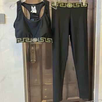 Versace Yoga Activewear Set Black/Yellow 2025 0314 (WM-250314004)
