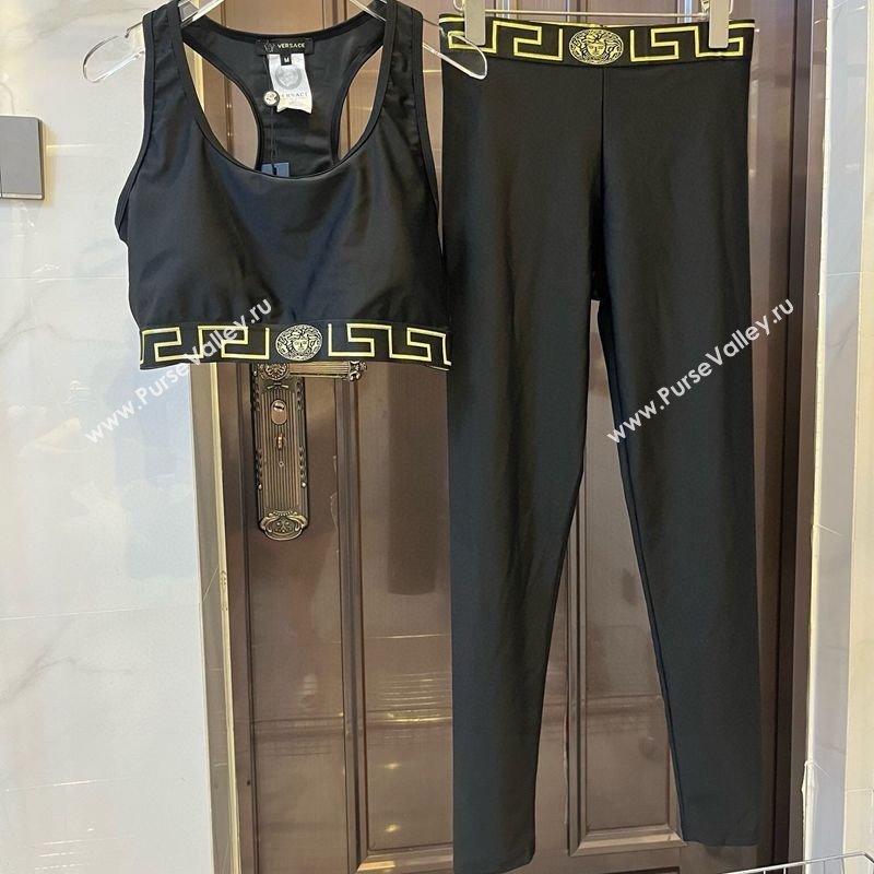 Versace Yoga Activewear Set Black/Yellow 2025 0314 (WM-250314004)