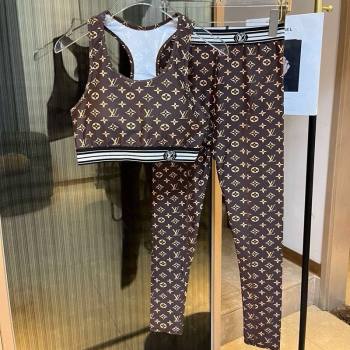 Louis Vuitton Yoga Activewear Set Brown 2025 0314 (WM-250314006)