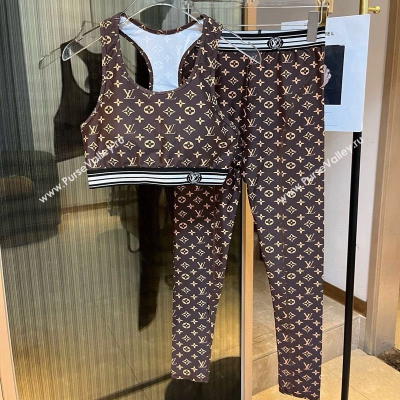 Louis Vuitton Yoga Activewear Set Brown 2025 0314 (WM-250314006)