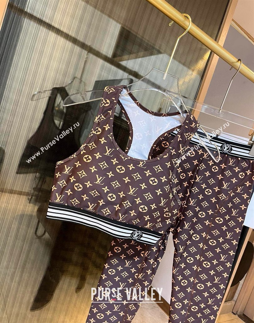Louis Vuitton Yoga Activewear Set Brown 2025 0314 (WM-250314006)