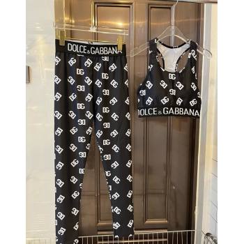 Dolce Gabbana DG Yoga Activewear Set Black/White 2025 0313 (WM-250314009)